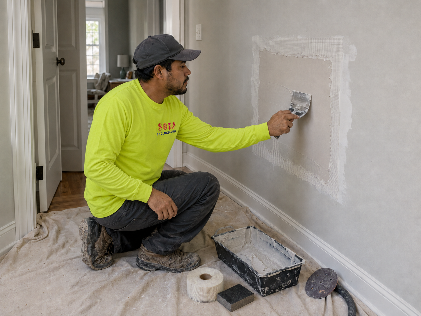 BNC Landscaping handyman patching drywall