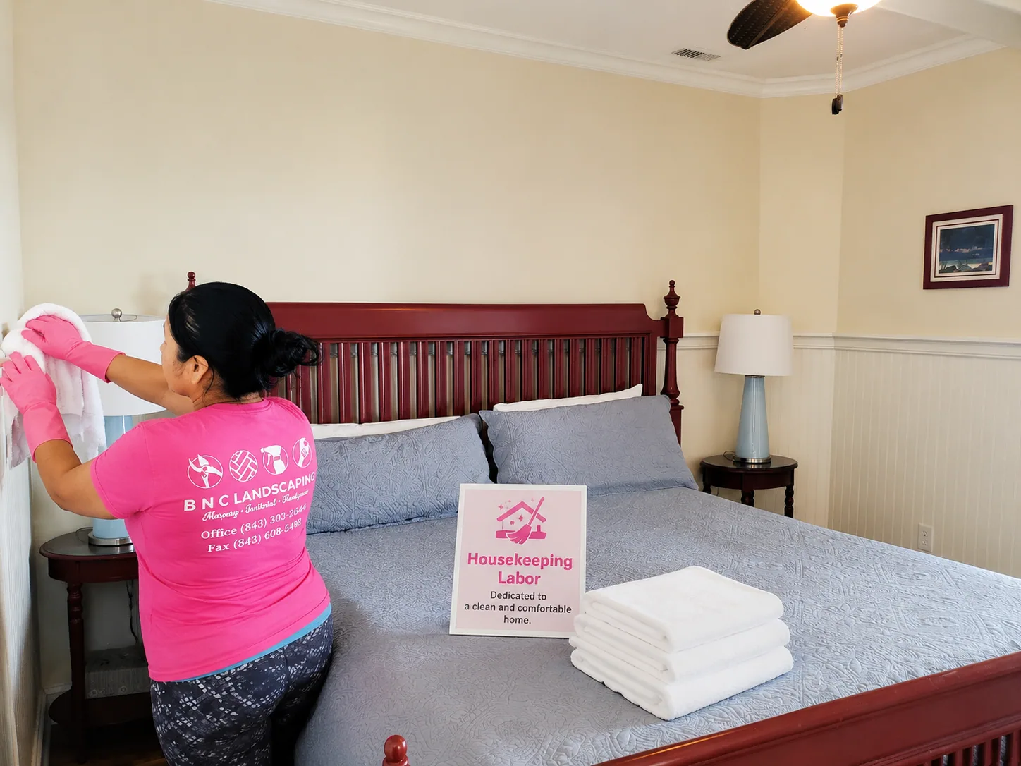 BNC team member providing professional house cleaning