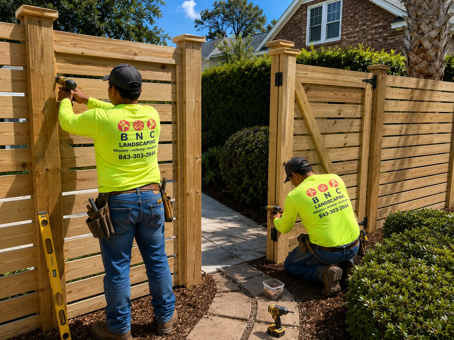 BNC team members completing precise handyman installation work